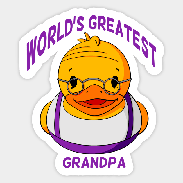 World’s Greatest Grandpa Rubber Duck Sticker by Alisha Ober Designs